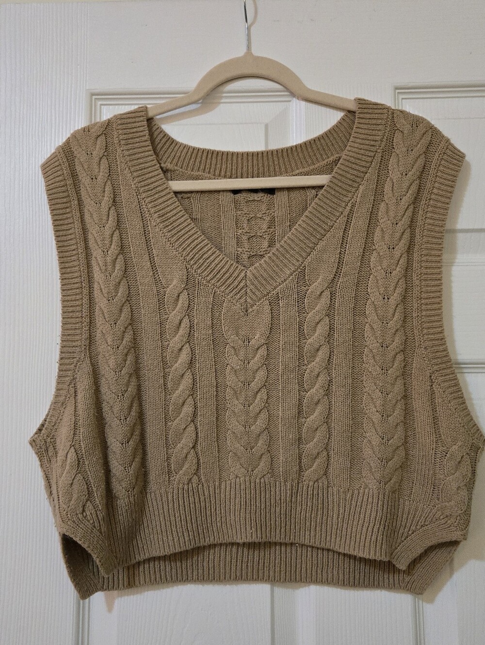 Brown Cable Knit Sweater Vest